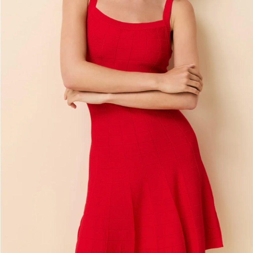 Knitted Red Sleeveless Dress